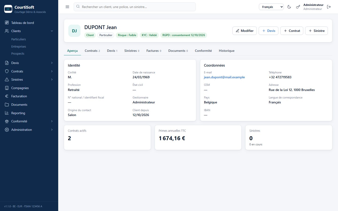 Fiche client