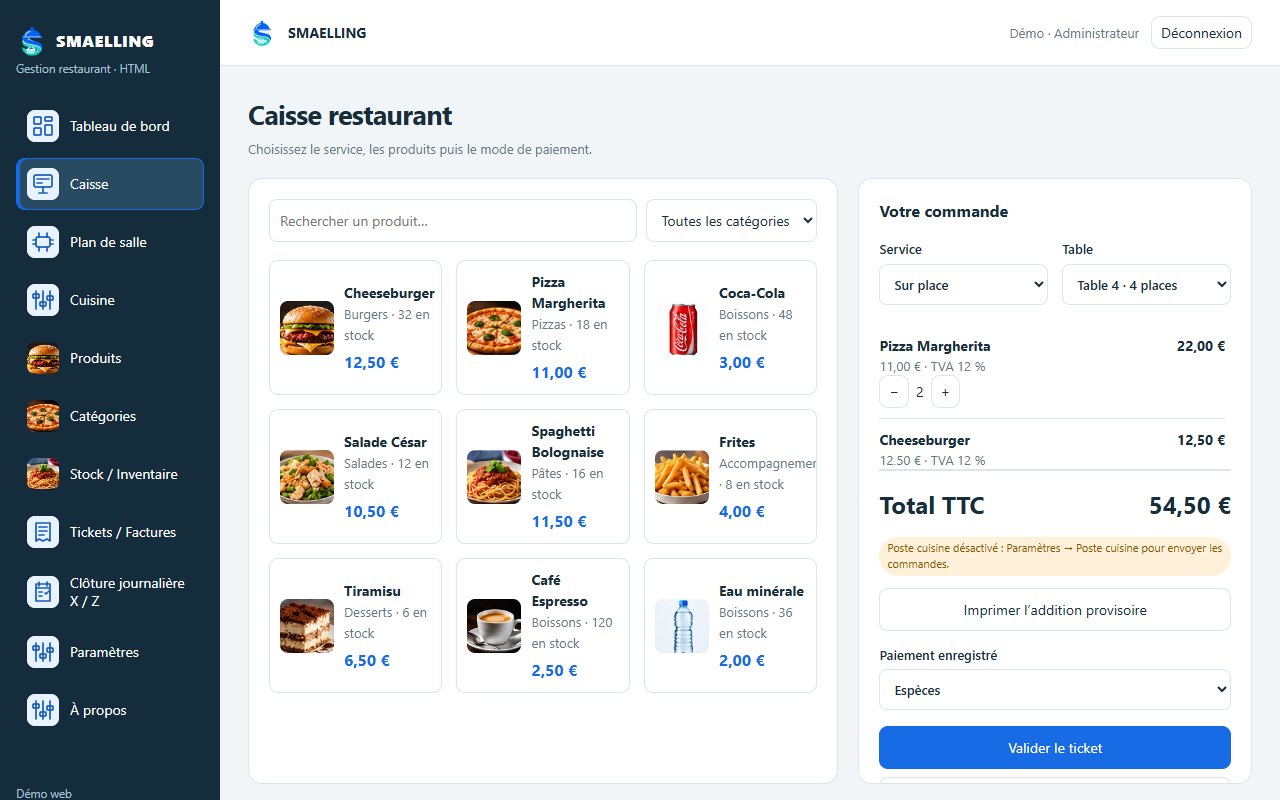 Caisse restaurant : commande de la table 4