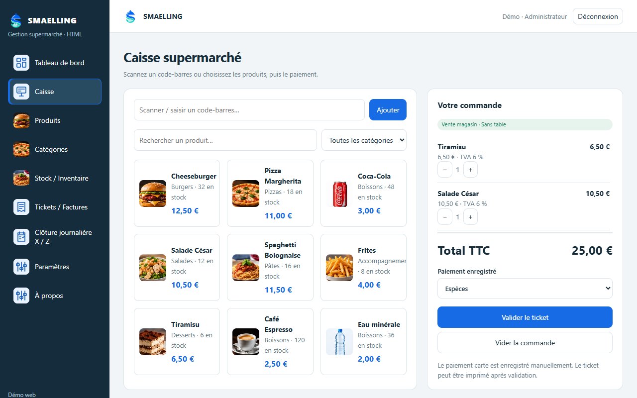 Caisse supermarché avec codes-barres